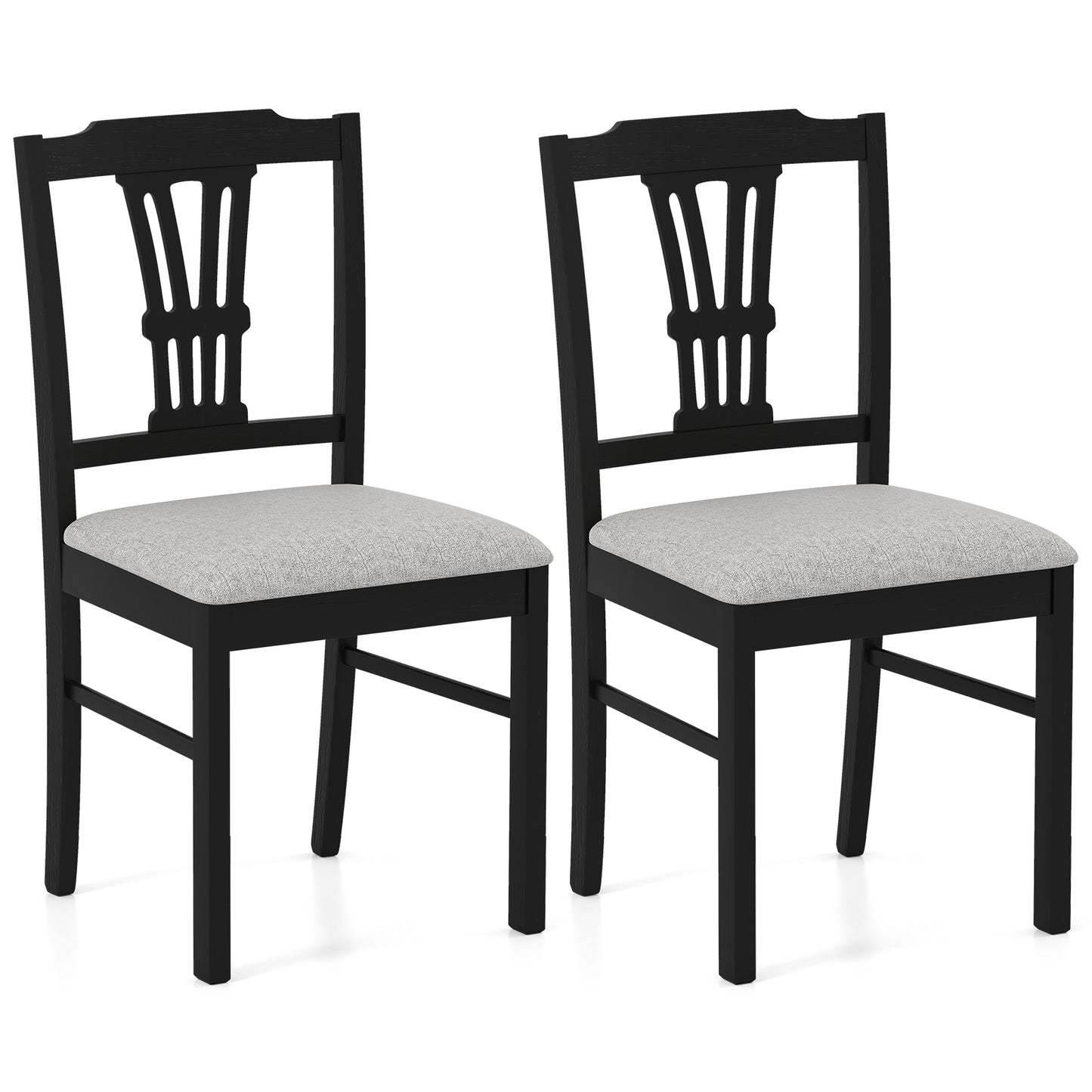 Upholstered Dining Chairs Set of 2 with Rubber Wood Frame