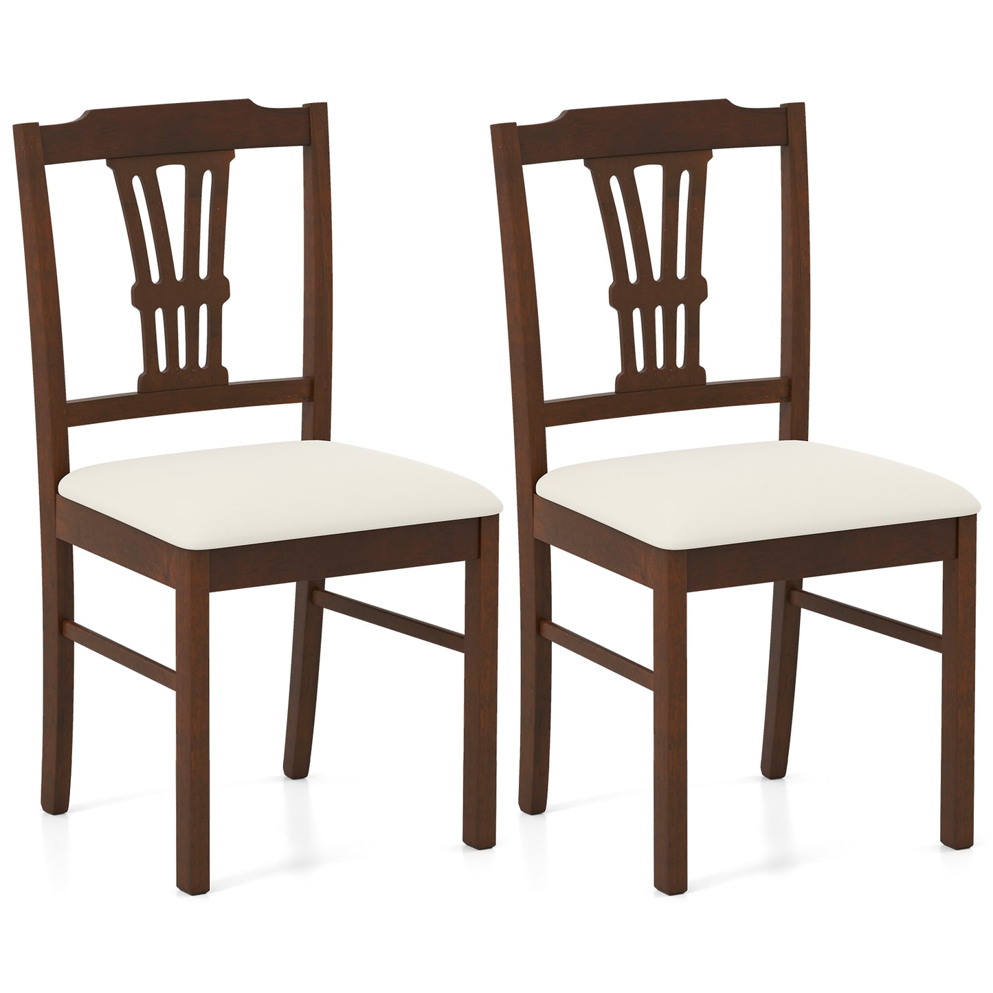 Upholstered Dining Chairs Set of 2 with Rubber Wood Frame