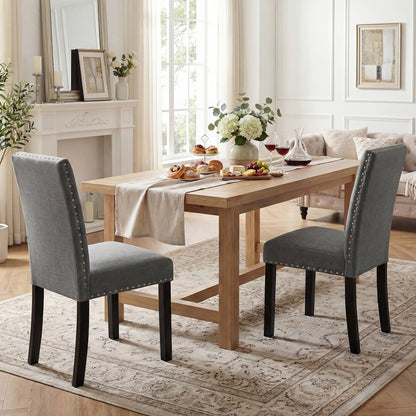 Dining Chairs Set of 4 with Curved Back and Cushioned Seat