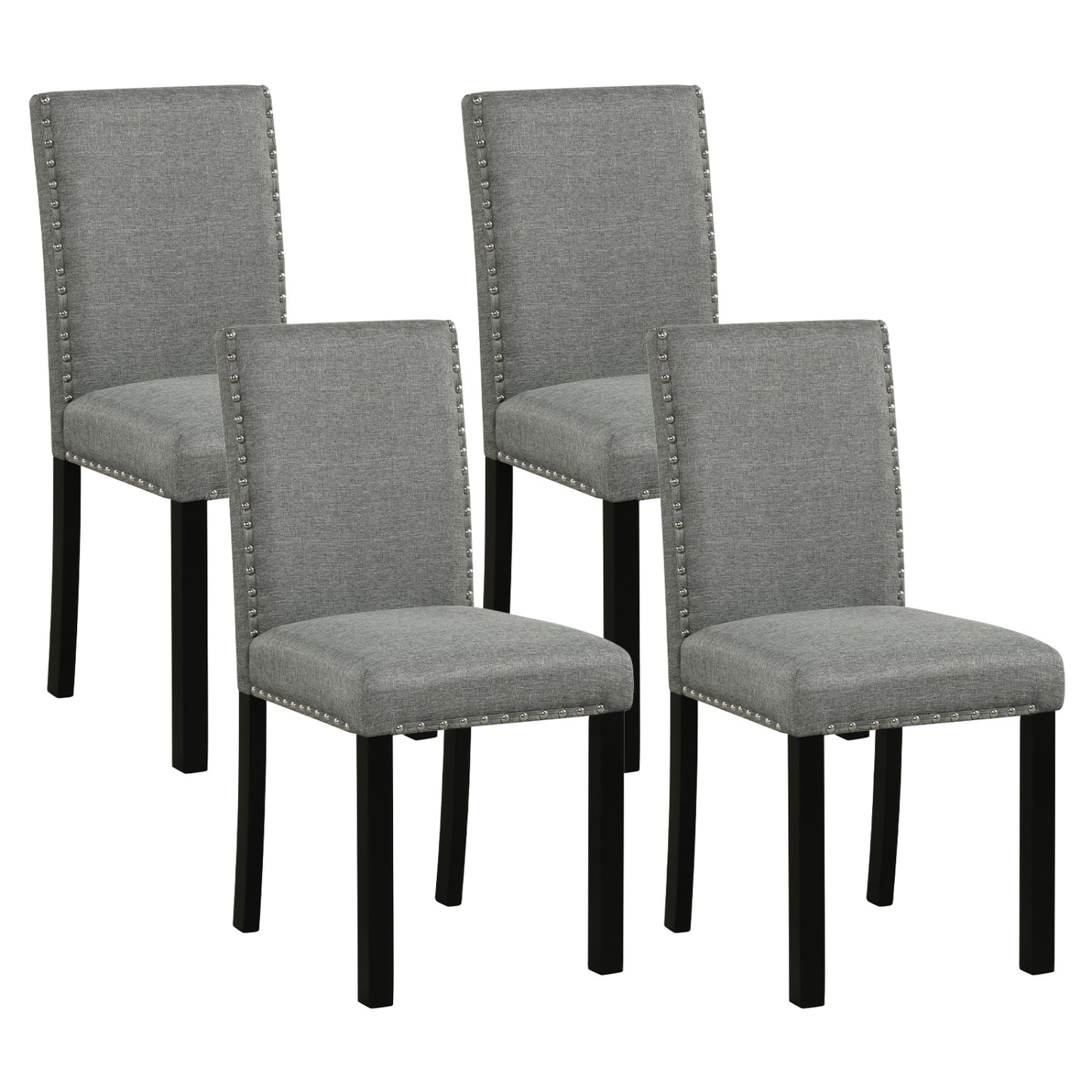 Dining Chairs Set of 4 with Curved Back and Cushioned Seat