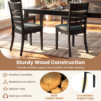 Upholstered Dining Chairs Set of 4 with Rubber Wood Frame