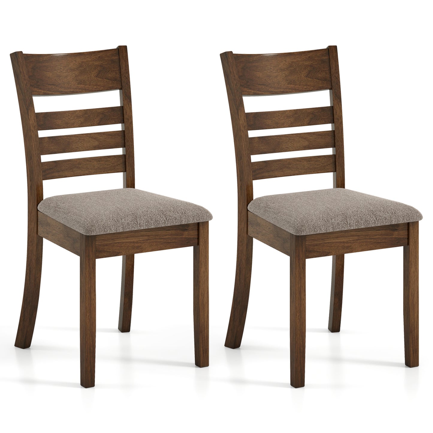 Upholstered Dining Chairs Set of 2 with Rubber Wood Frame