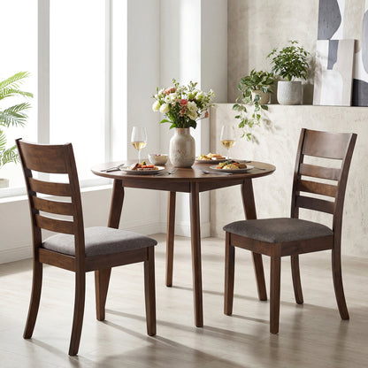 Upholstered Dining Chairs Set of 2 with Rubber Wood Frame
