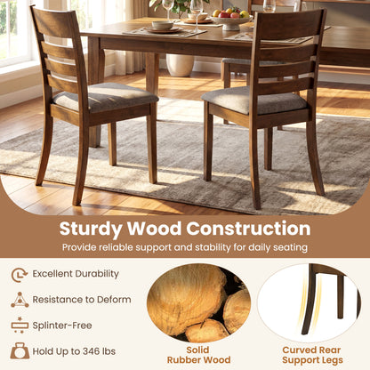 Upholstered Dining Chairs Set of 2 with Rubber Wood Frame