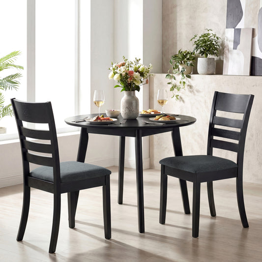 Upholstered Dining Chairs Set of 2 with Rubber Wood Frame