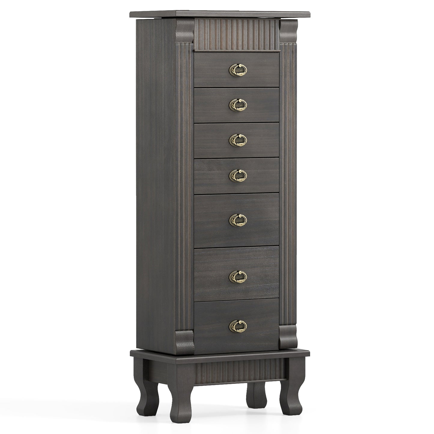Jewelry Armoire Cabinet with Mirror and 7 Drawers