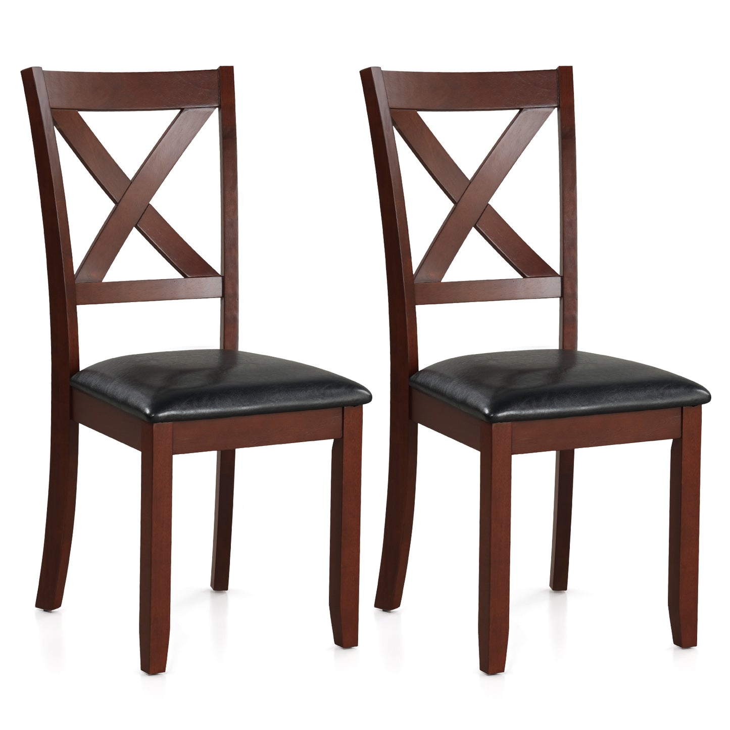 Wooden Dining Chairs Set of 2 with Padded Seat