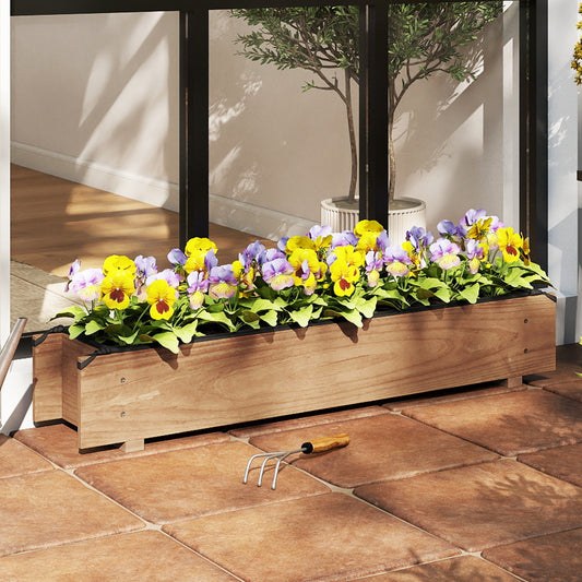Wooden Raised Garden Bed with Drainage Holes for Vegetable Flower Herb Succulent