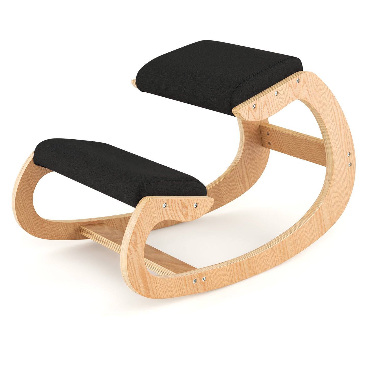 Wooden Rocking Kneeling Chair with Padded Cushions