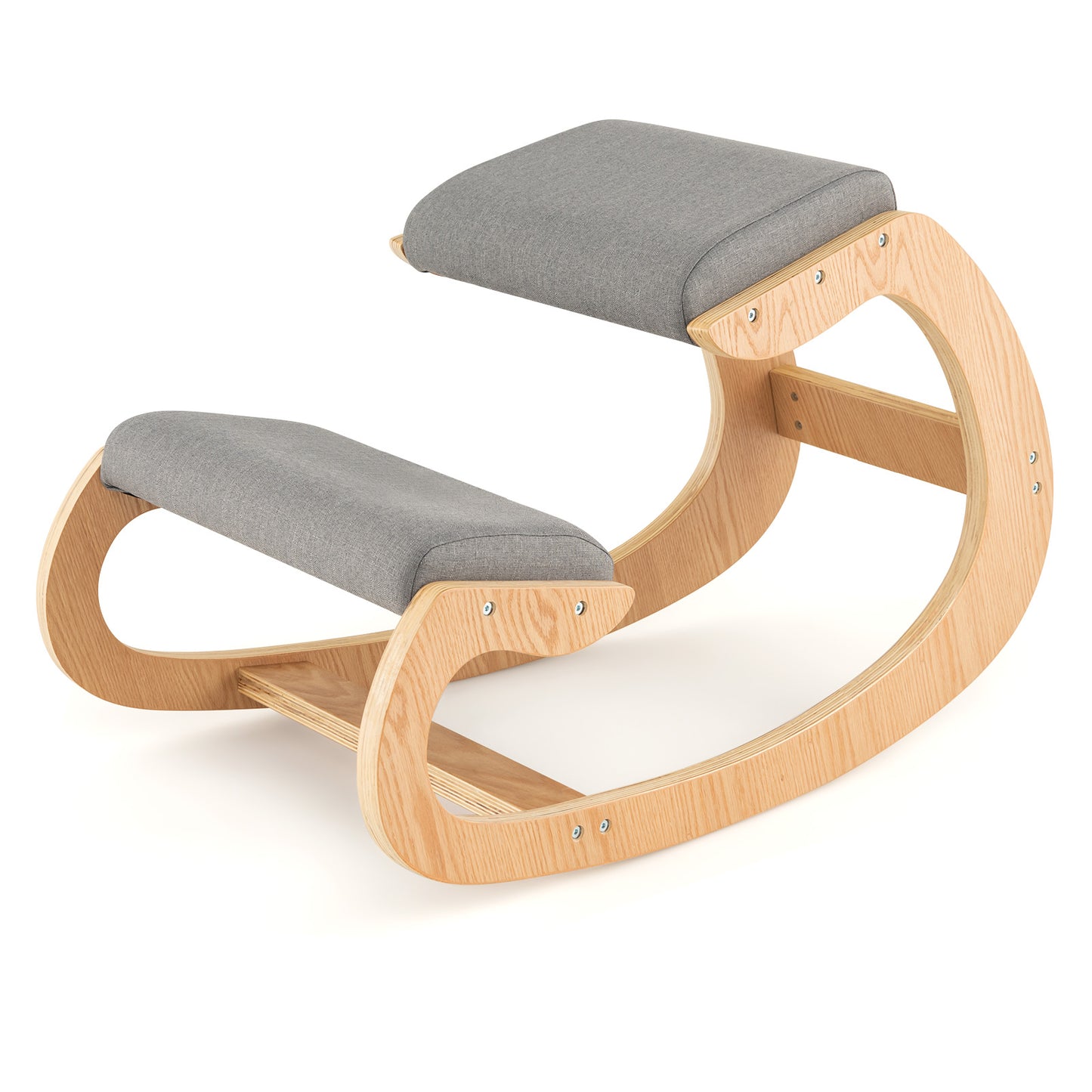 Wooden Rocking Kneeling Chair with Padded Cushions