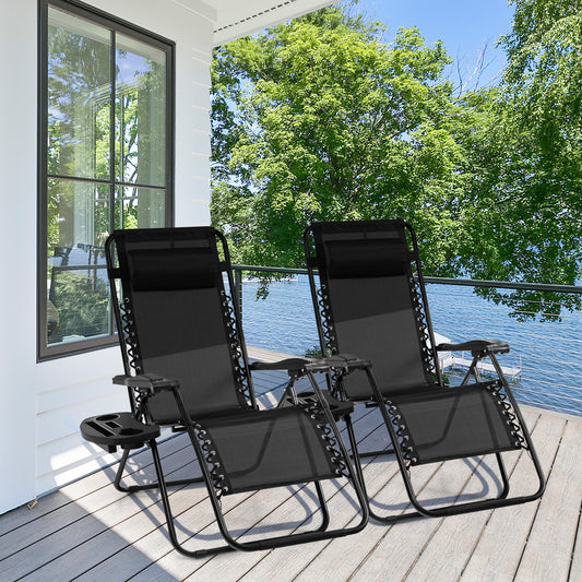 Zero Gravity Folding Lounge Chair with Utility Tray