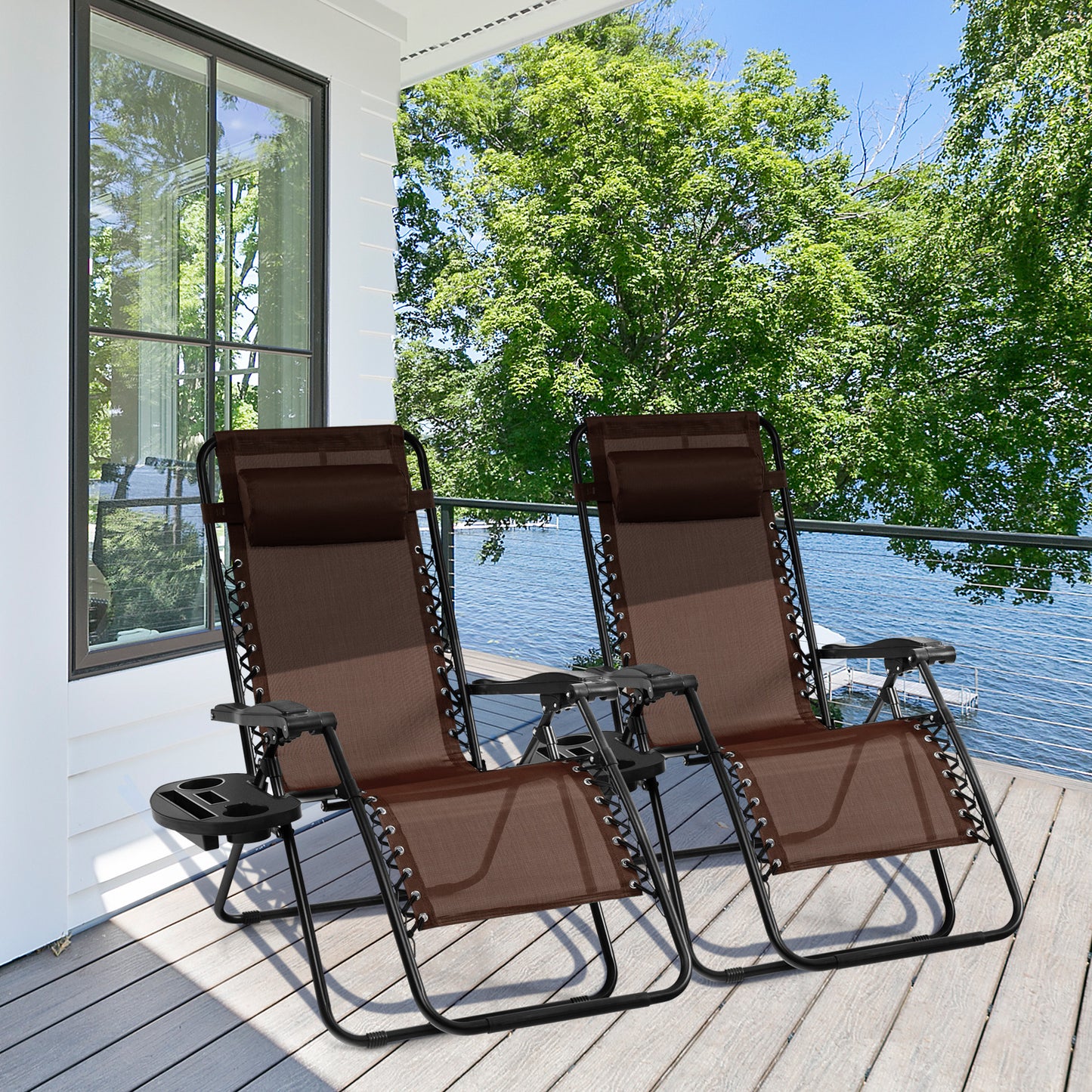 Zero Gravity Folding Lounge Chair with Utility Tray