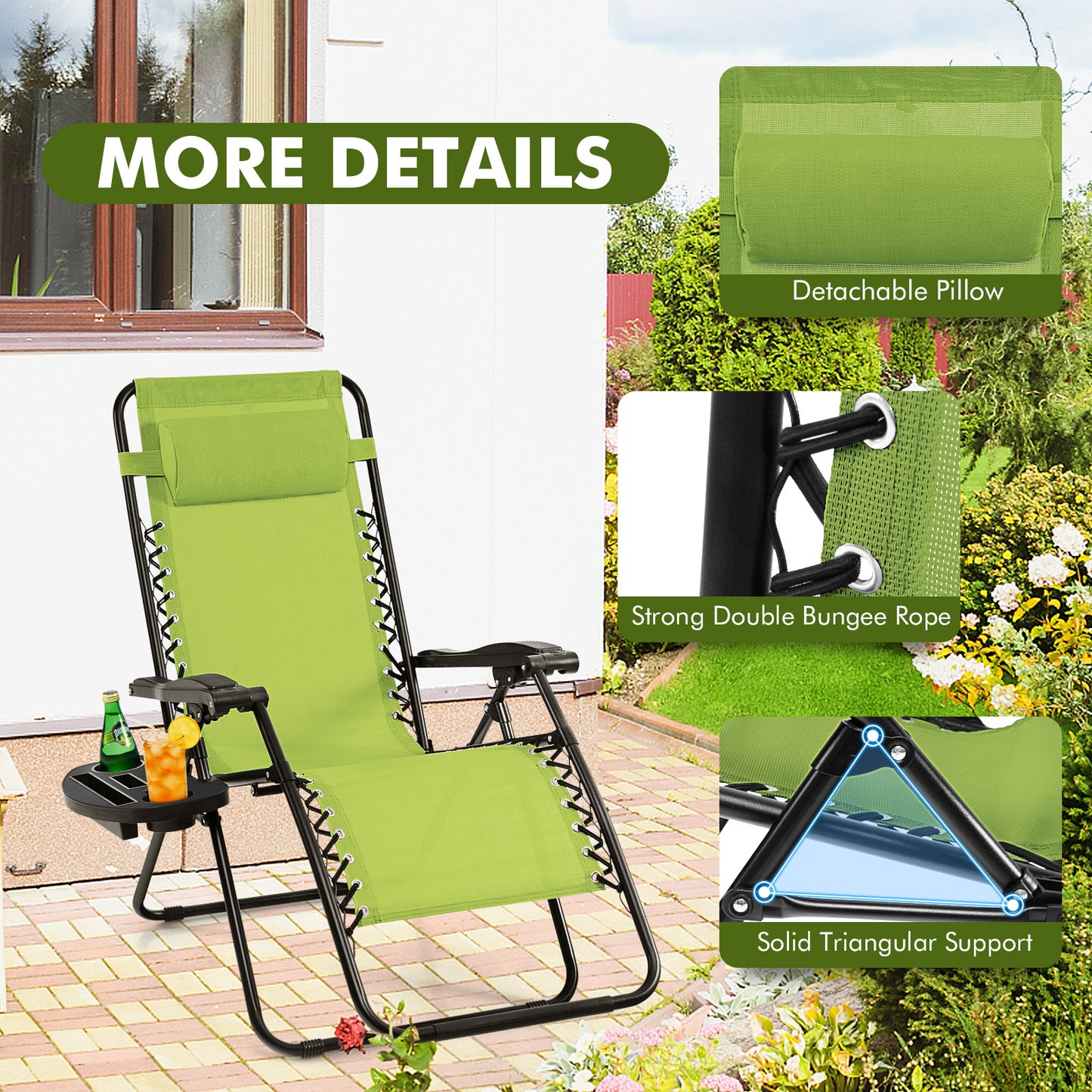 Zero Gravity Folding Lounge Chair with Utility Tray