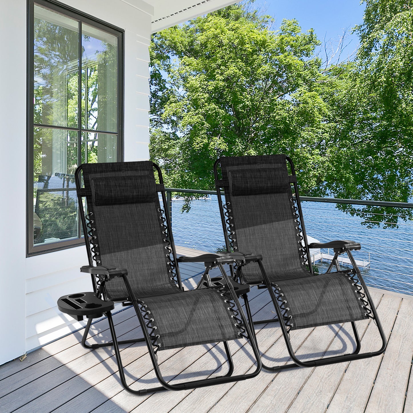 Zero Gravity Folding Lounge Chair with Utility Tray