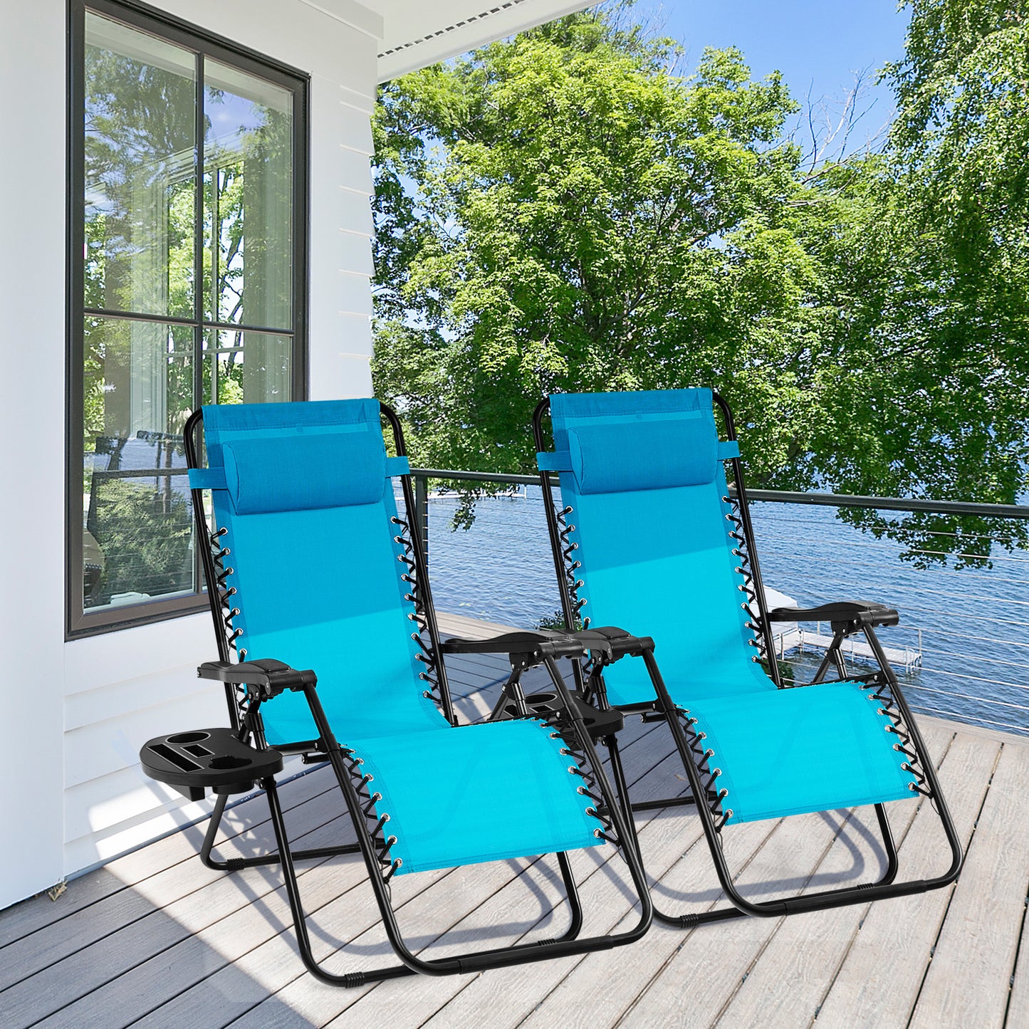 Zero Gravity Folding Lounge Chair with Utility Tray