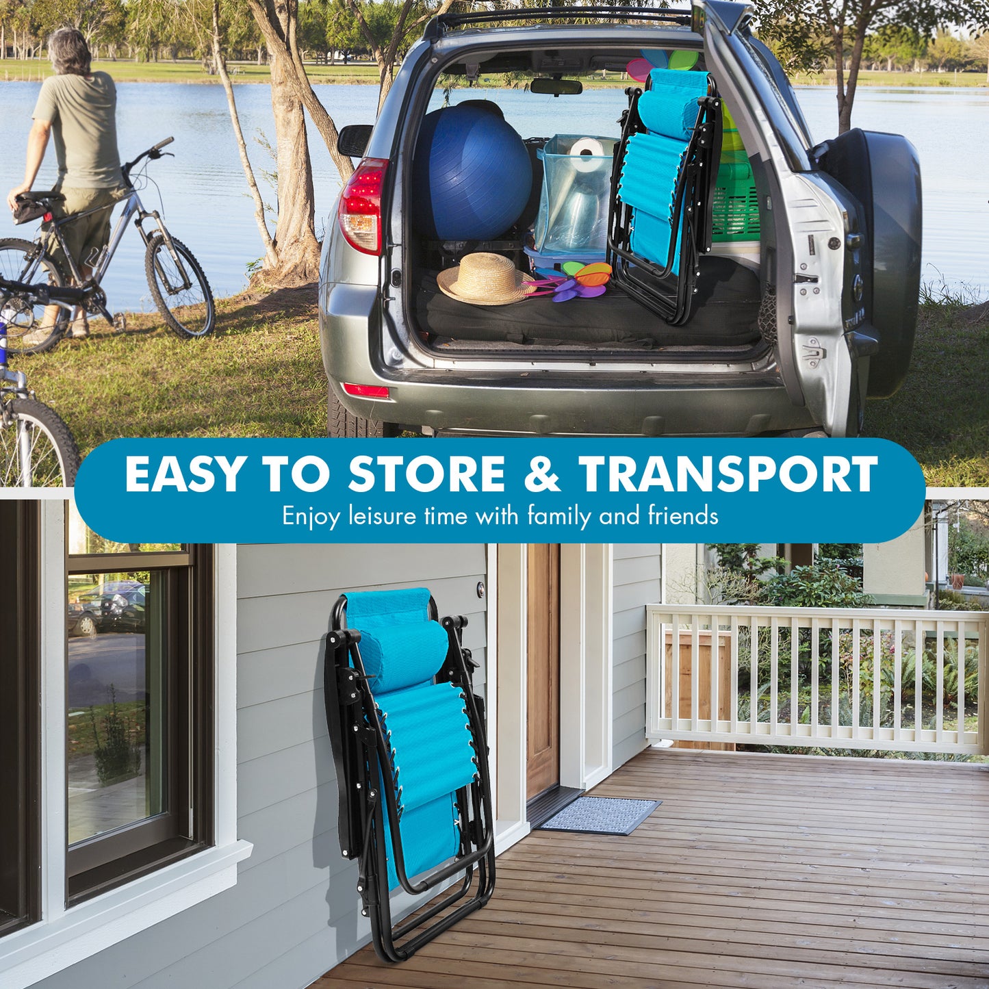 Zero Gravity Folding Lounge Chair with Utility Tray