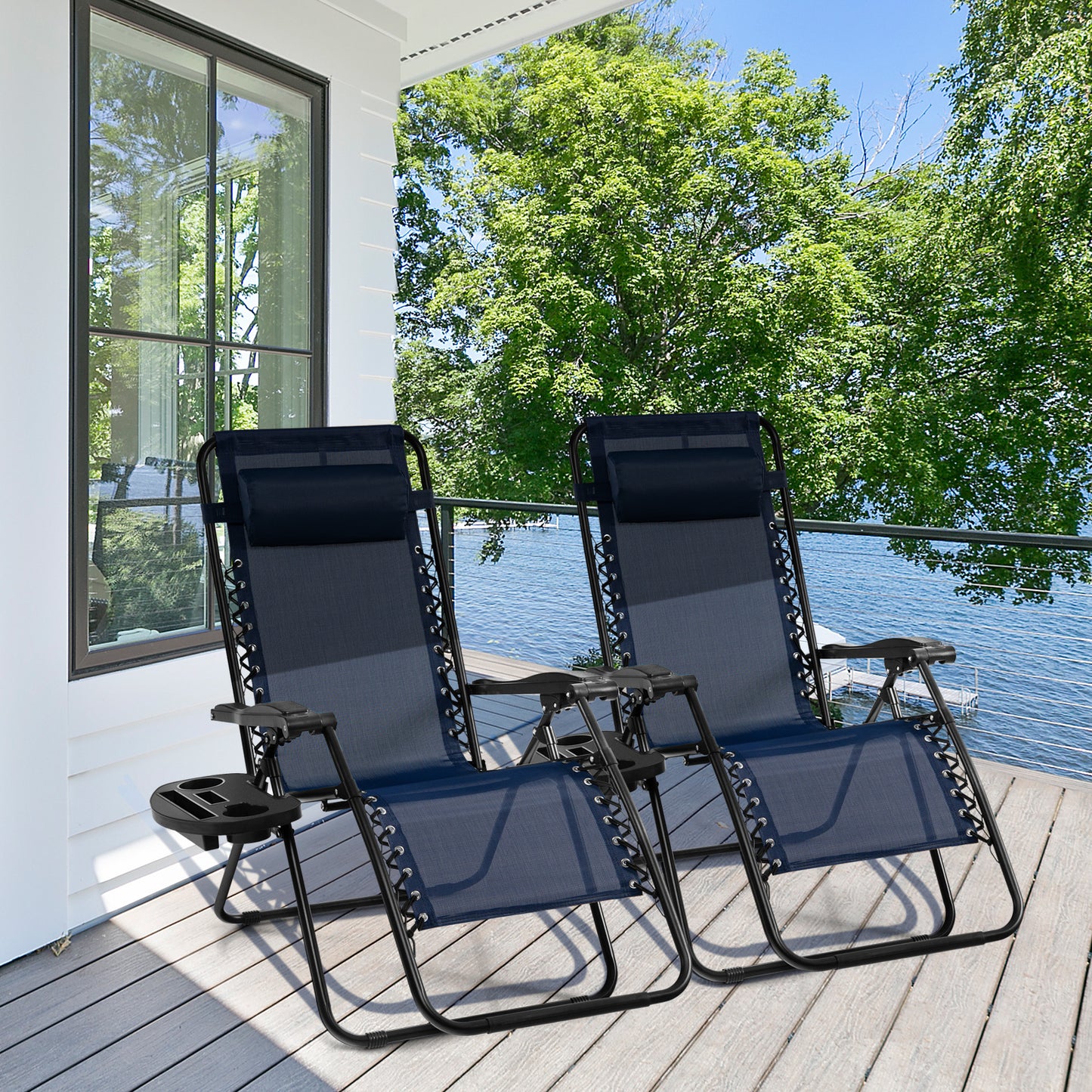 Zero Gravity Folding Lounge Chair with Utility Tray