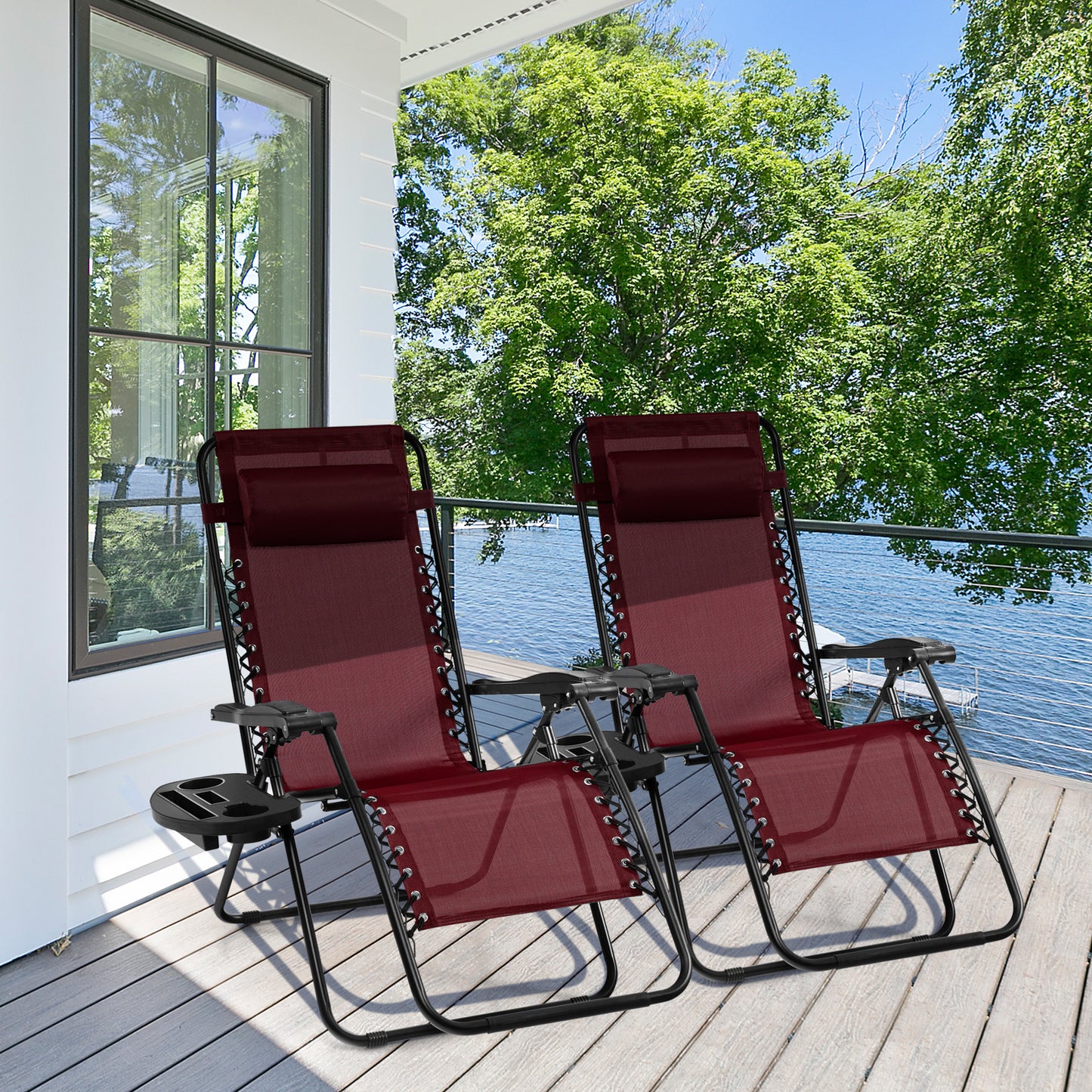 Zero Gravity Folding Lounge Chair with Utility Tray