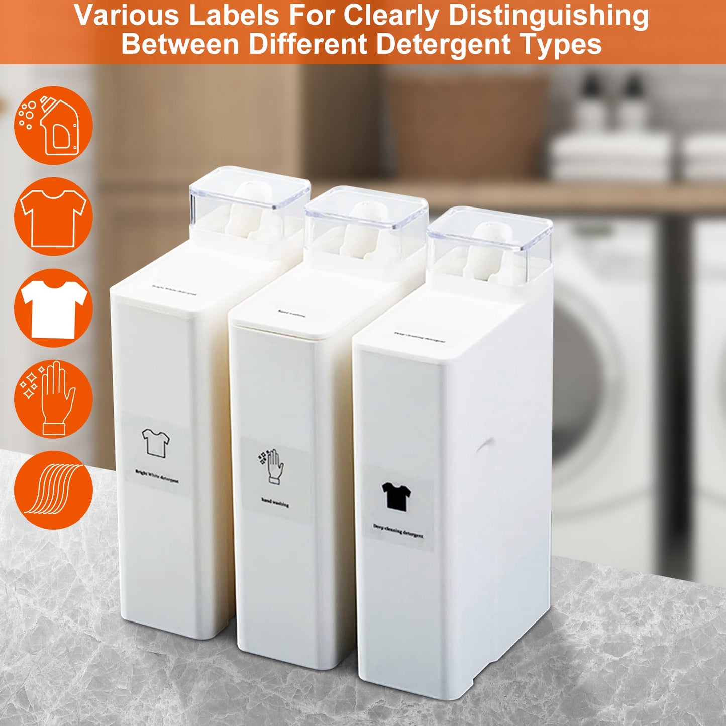 Laundry Detergent Dispenser Bottle 35oz with Labels