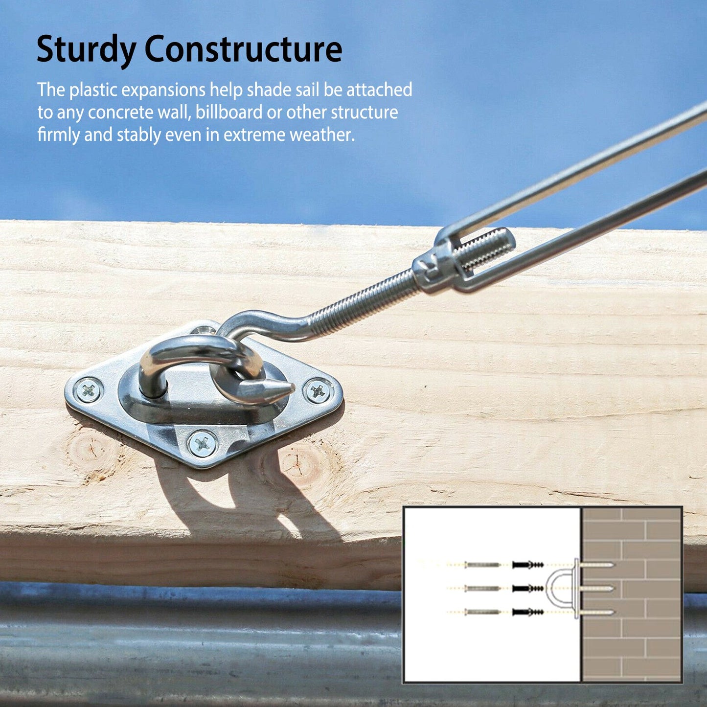 Sun Shade Sail Hardware Kit - Stainless Steel 32-Piece