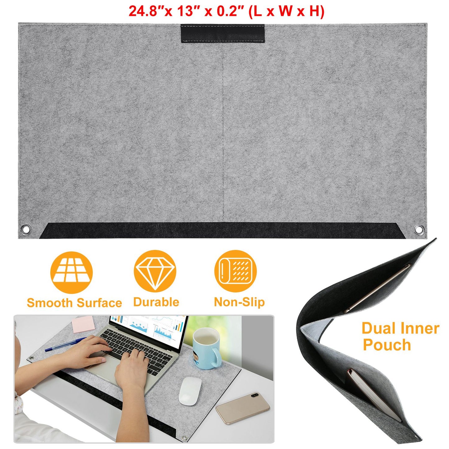 Extended Gaming Mouse Pad with Pen Holder - 24.8 x 13 Inch