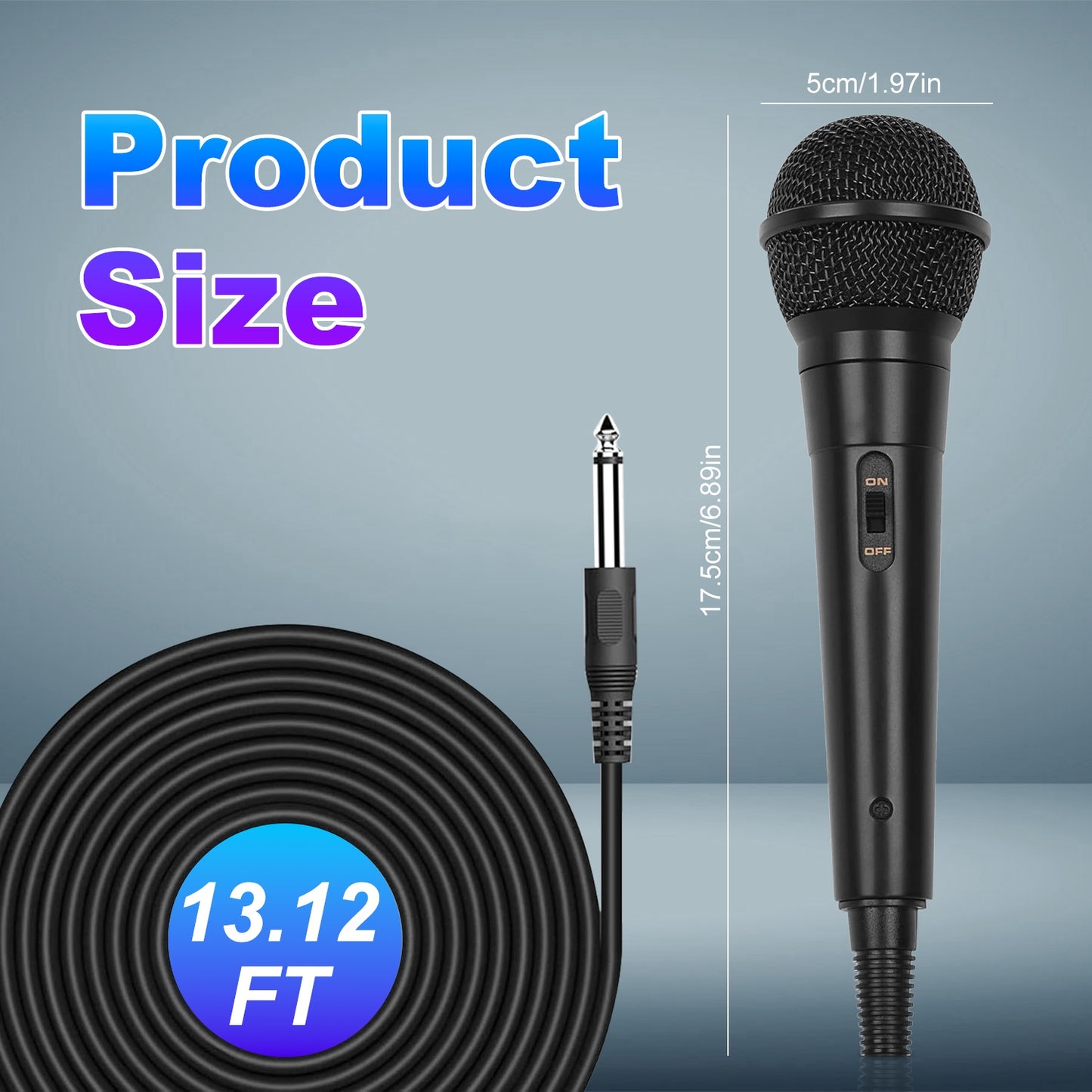 Handheld Dynamic Microphone with 13ft Cable & On/Off Switch