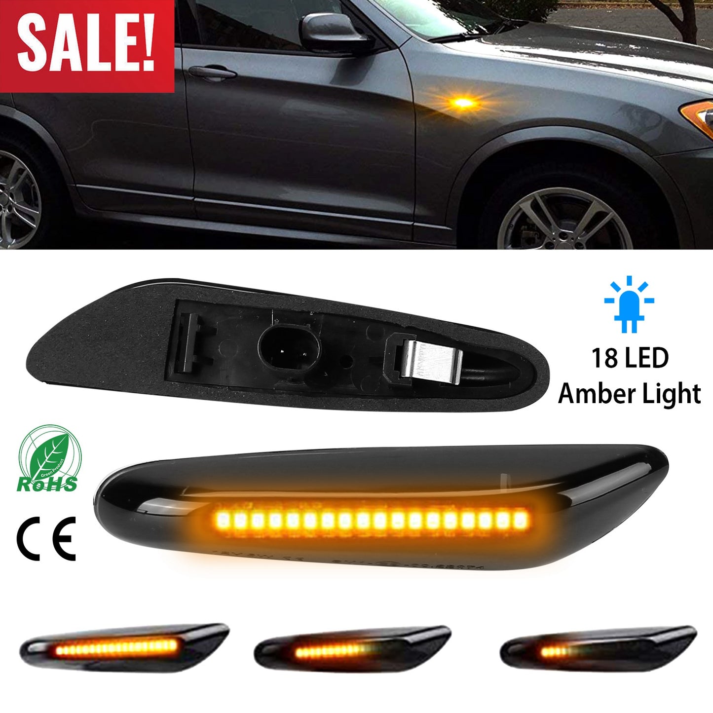 Dynamic LED Side Marker Lights for BMW 1 3 5 Series E60-E93