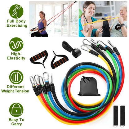 Resistance Bands Set 11-Piece with Door Anchor and Handles