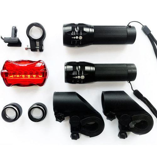 Bicycle Light Set with Q5 LED Headlights and Rear Light