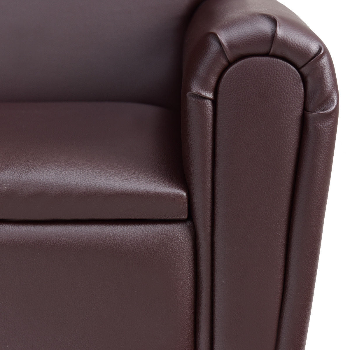 Kids Armrest Sofa Chair with Storage - Brown