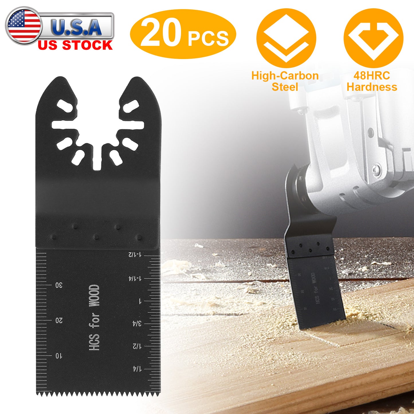 Oscillating Saw Blades 20-Pack High-Carbon Steel Multi-Tool