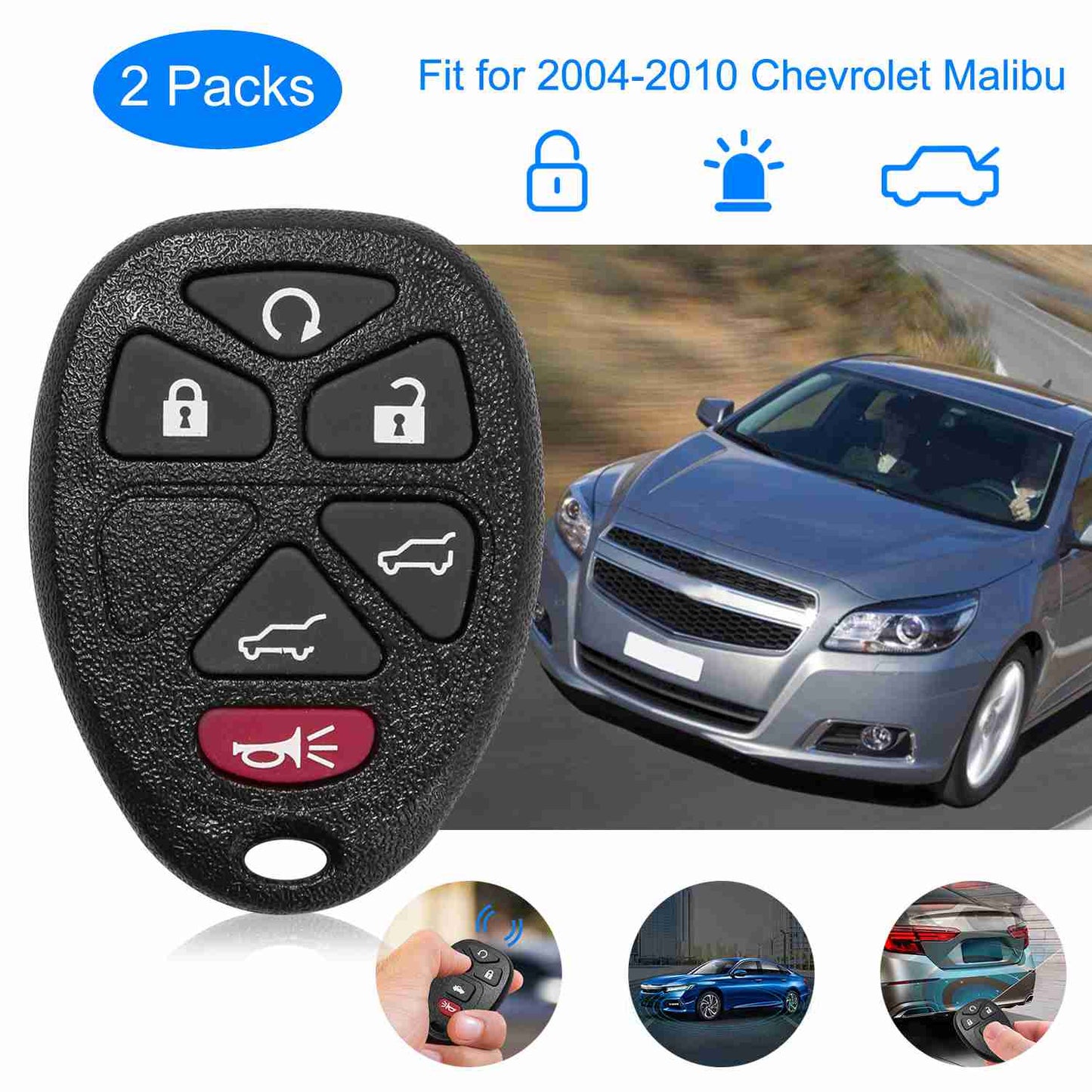 Keyless Entry Remote Key Fob for 2004-2010 Chevrolet Malibu