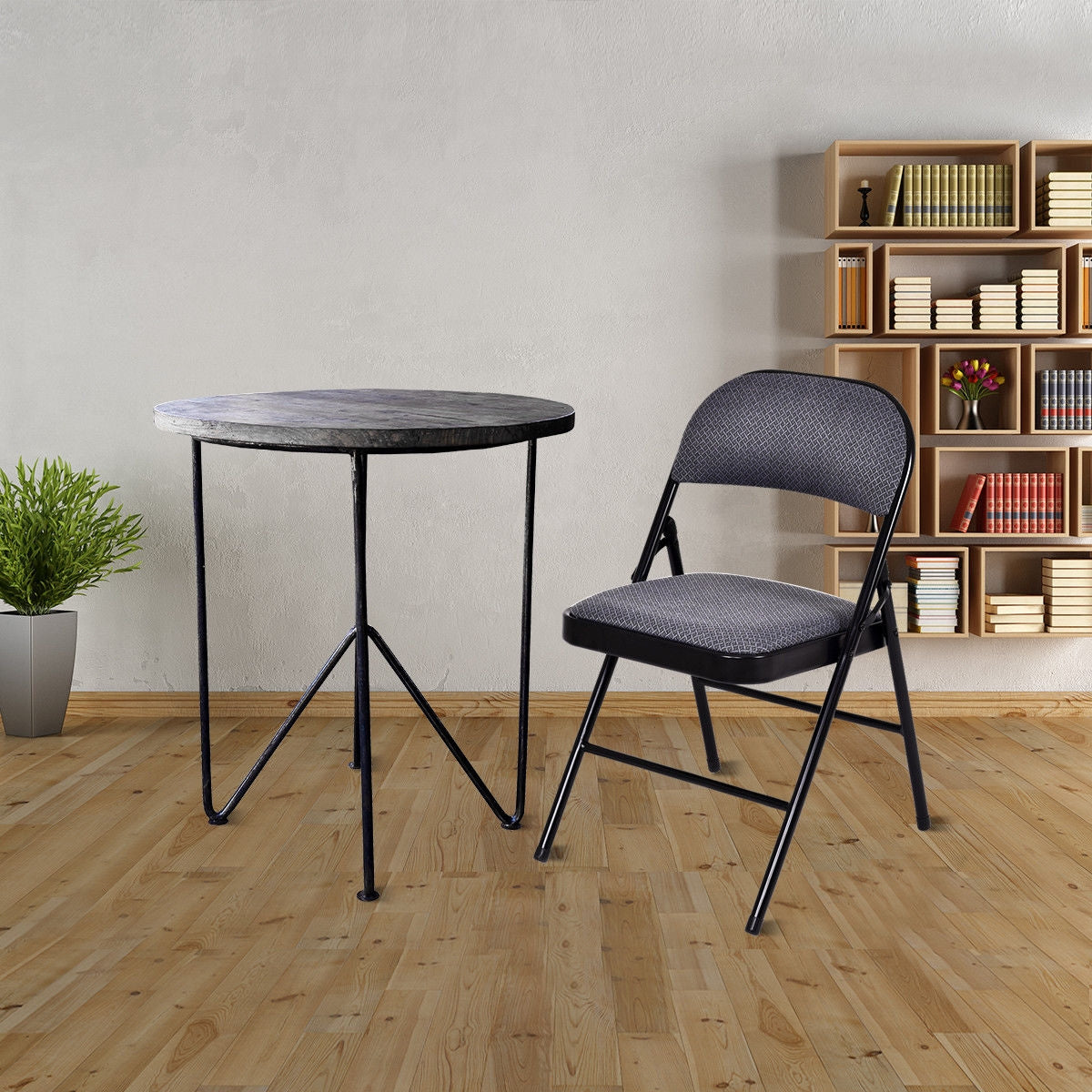 Folding Conference Chairs with Padded Seats - Set of 4