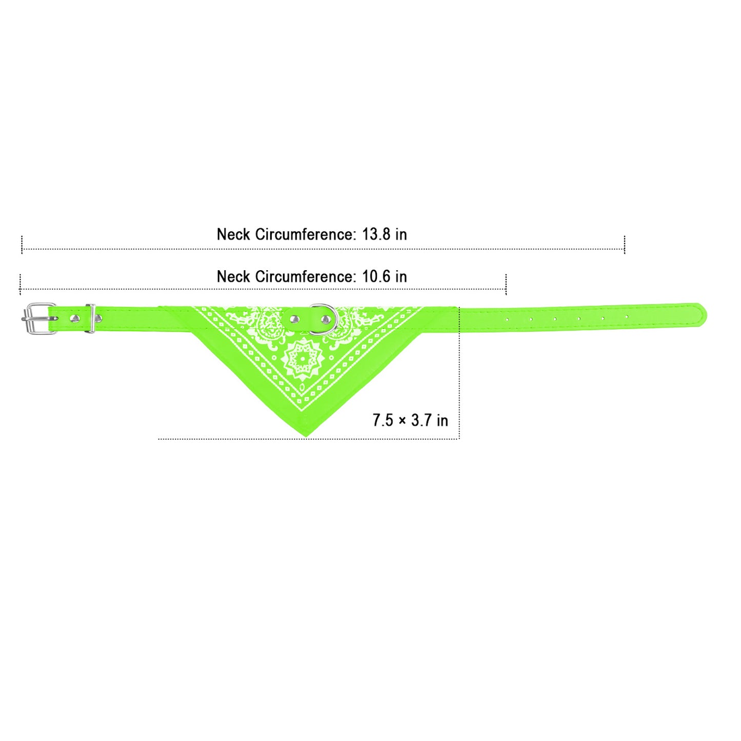Dog Bandana Collar with Adjustable Leather Strap