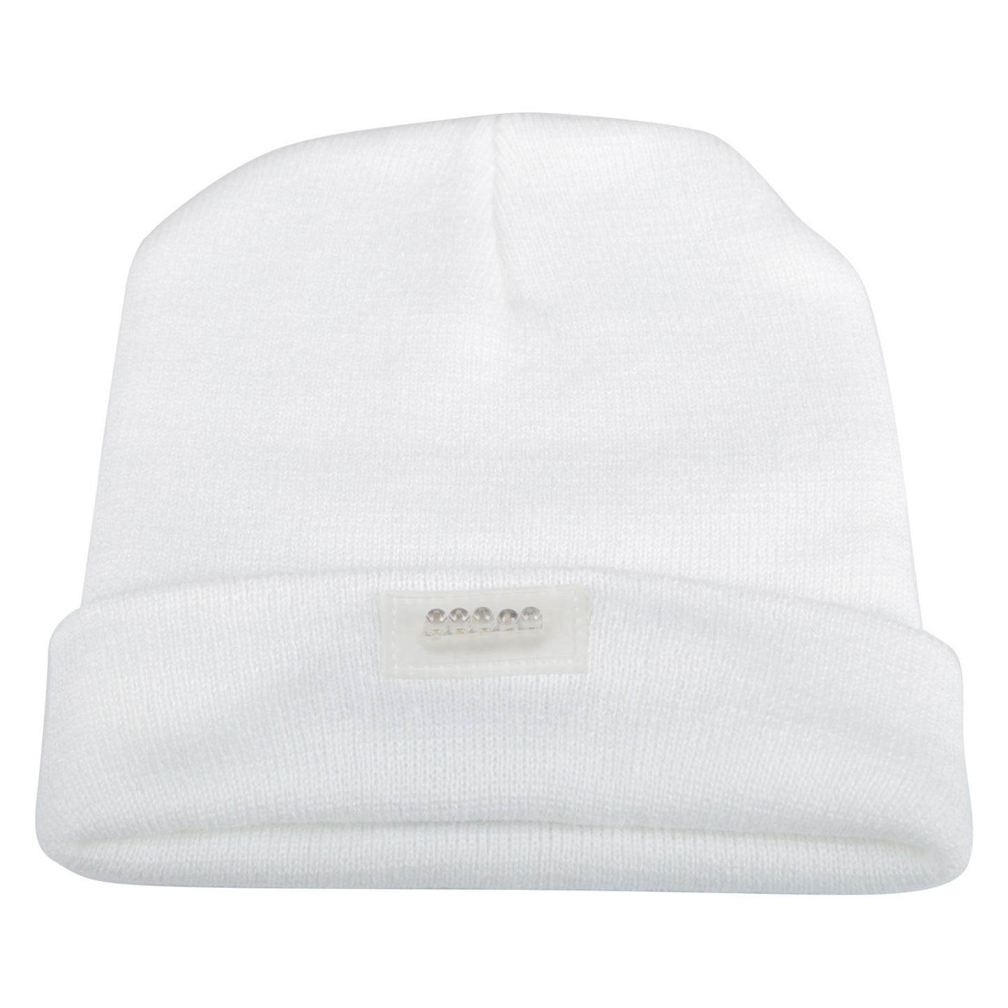 LED Knitted Beanie with Built-In Headlamp for Hands-Free Light