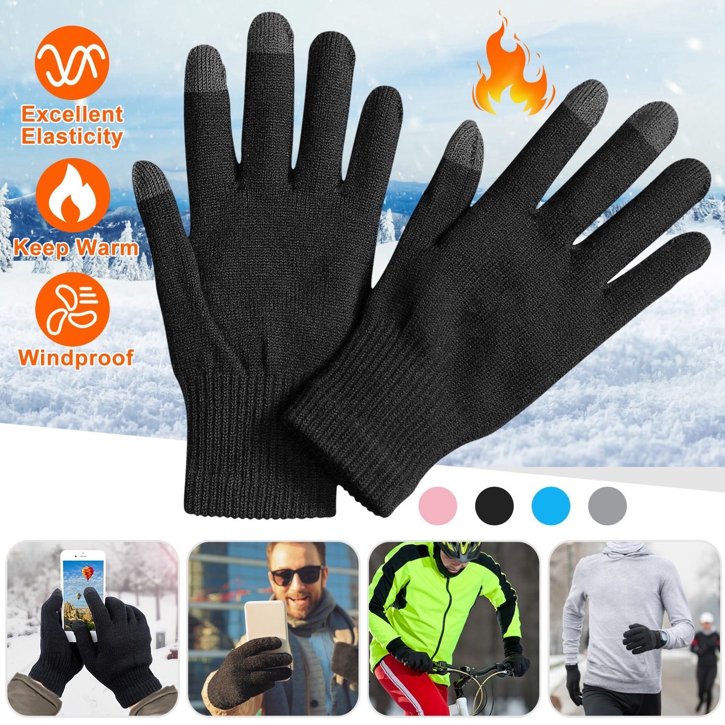 Unisex Winter Knit Gloves