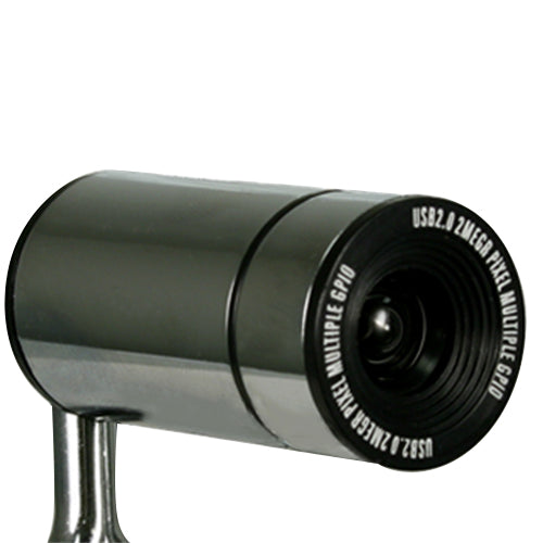Webcam with Adjustable Clip - Silver Steel Design