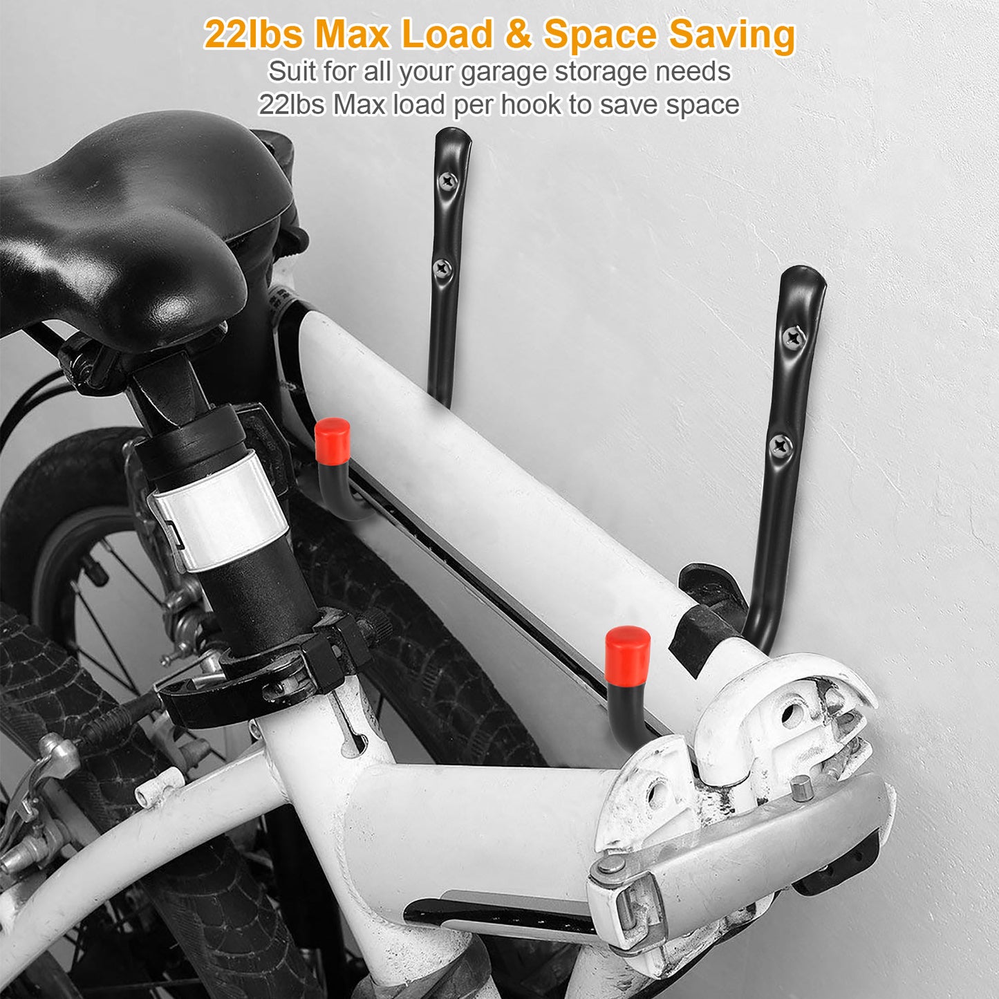 Heavy Duty Wall Storage Hooks - 6 Pack with 22lb Capacity