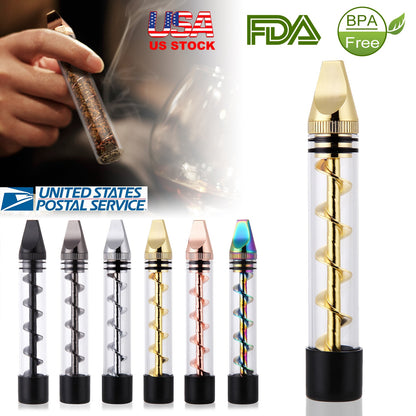 Twisty Glass Blunt Pipe with Grinder and Cleaning Kit