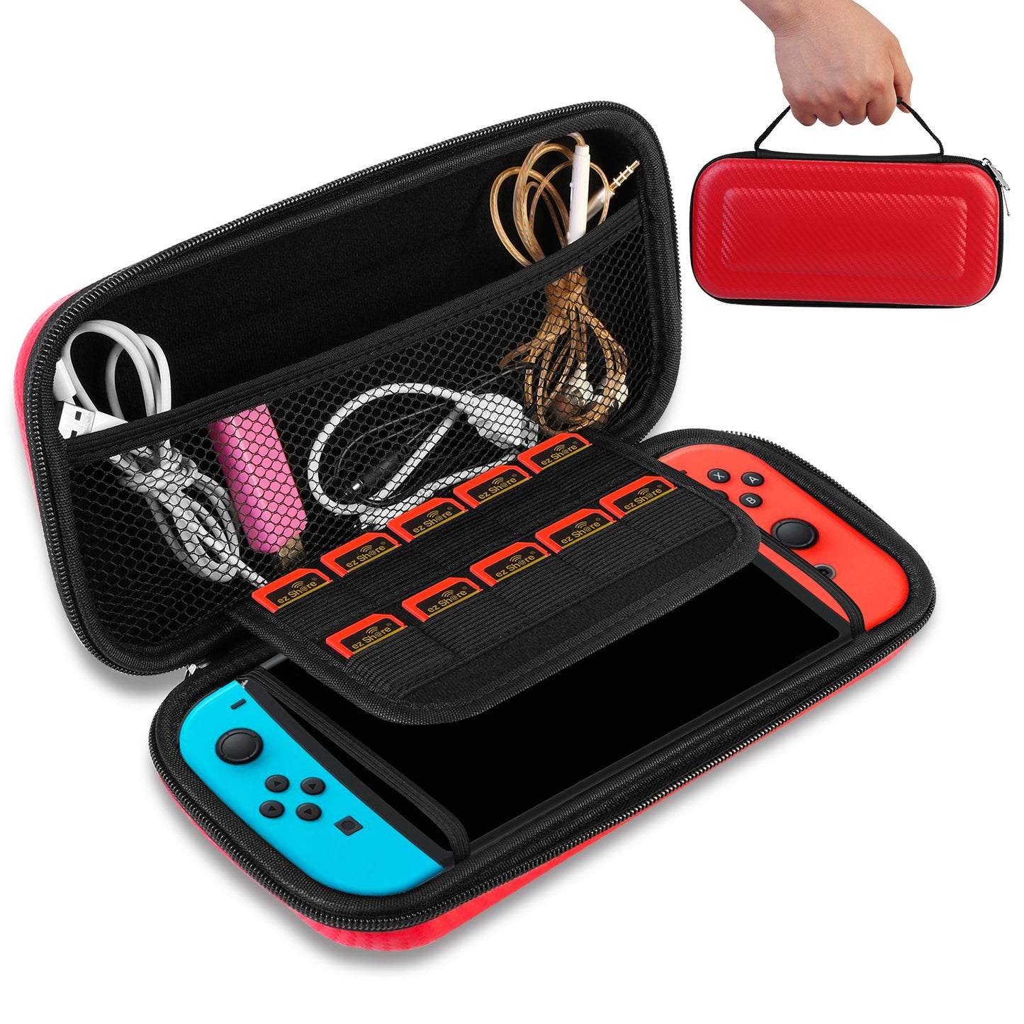 Hard Shell Carry Case for Nintendo Switch with Game Storage