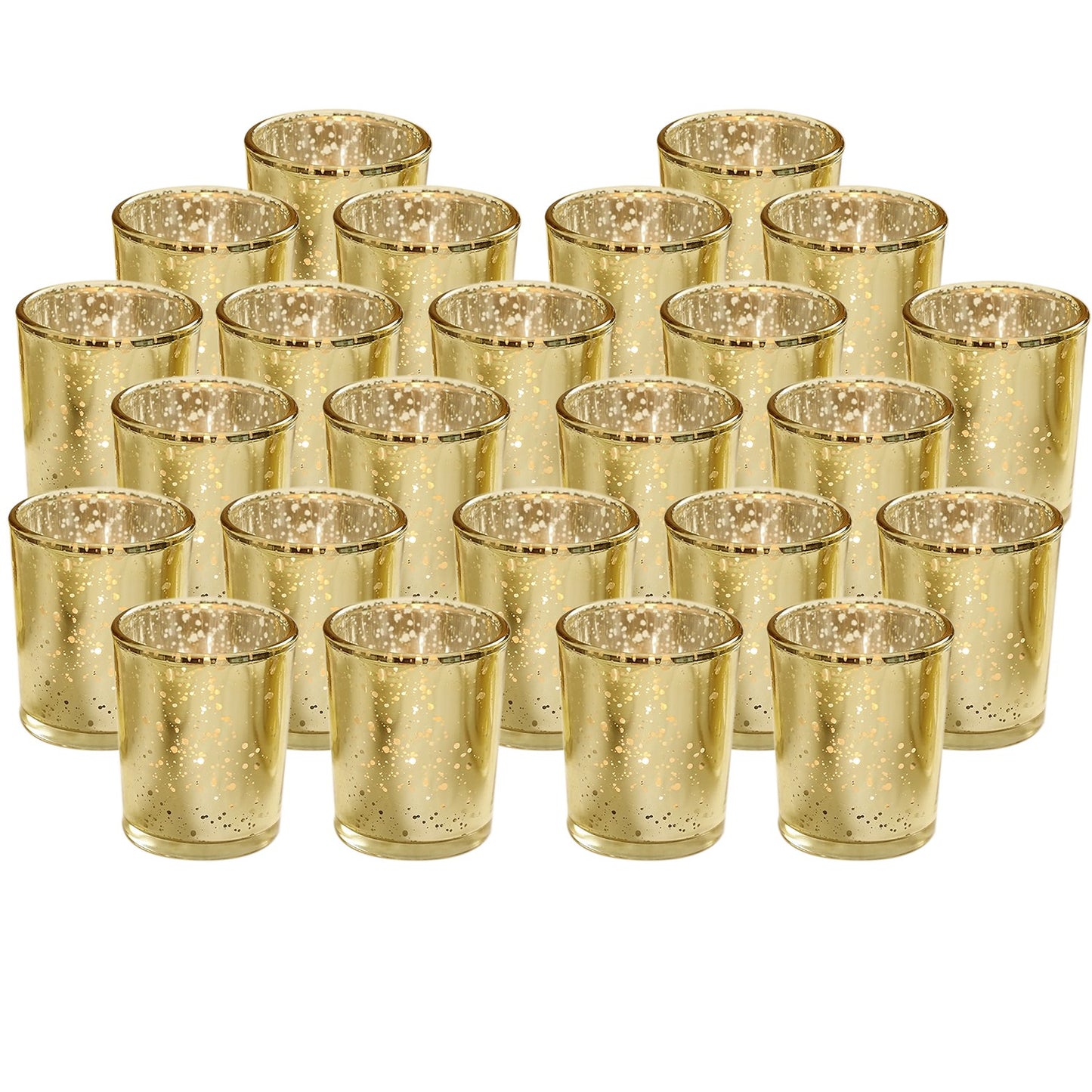Gold Mercury Glass Votive Candle Holders Set of 24