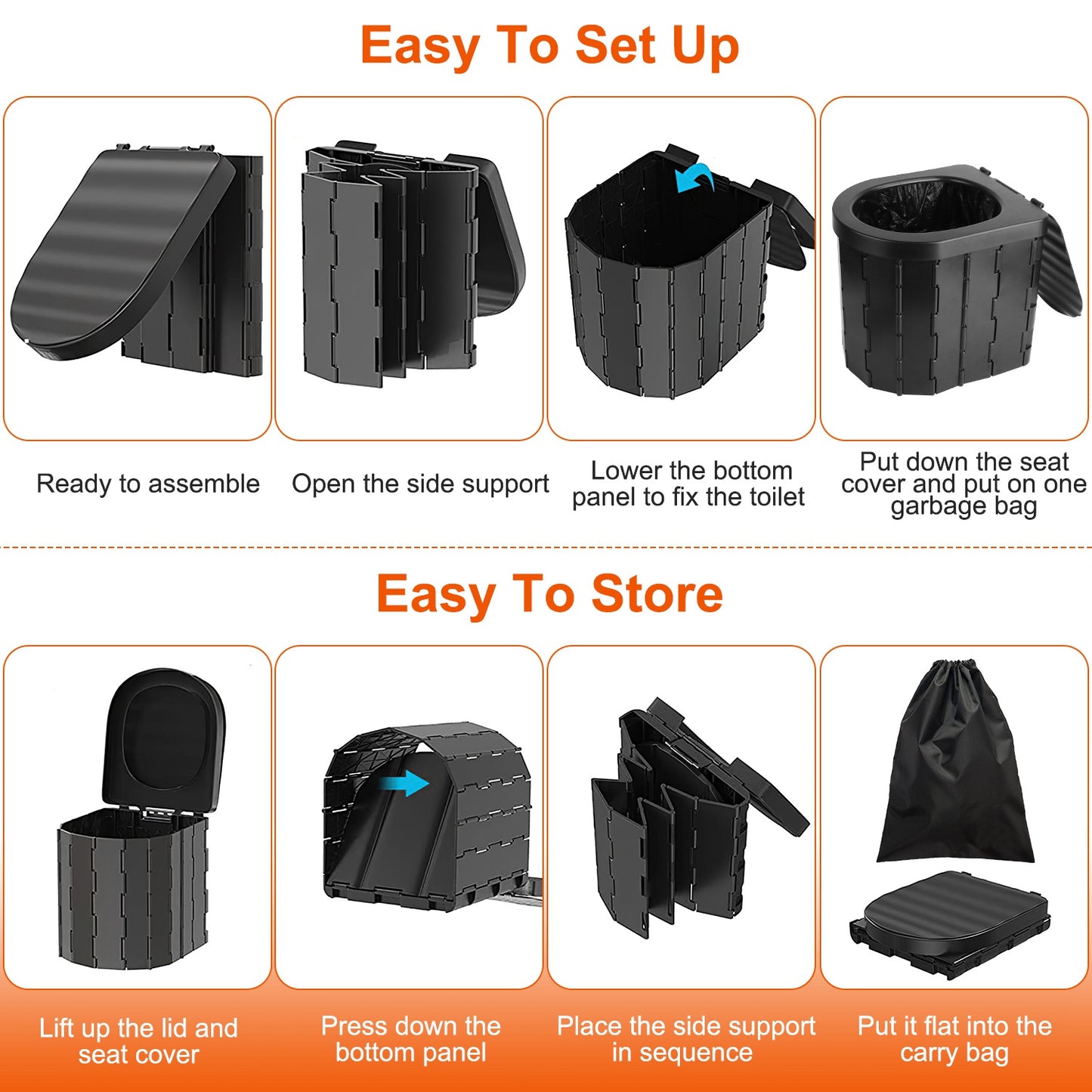 6.18 Gallon Trash Bags - 48 Count Black Unscented Liners