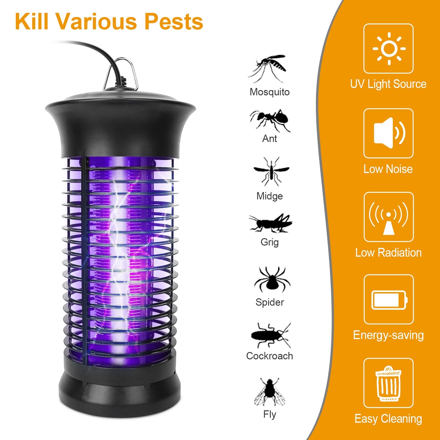 Electric Bug Zapper with UV Light for Indoor Pest Control
