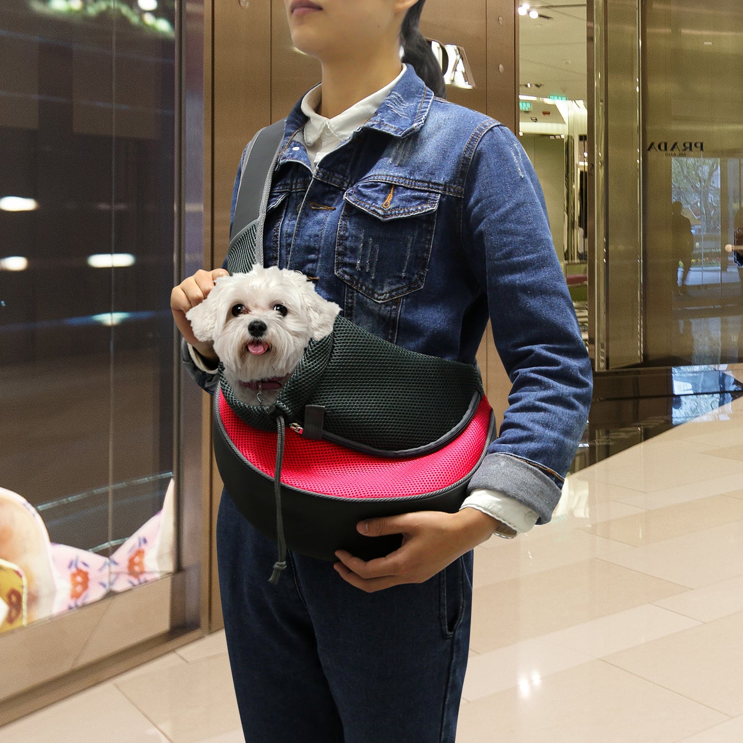 Pet Carrier Sling Bag for Small Dogs & Cats - Hands Free