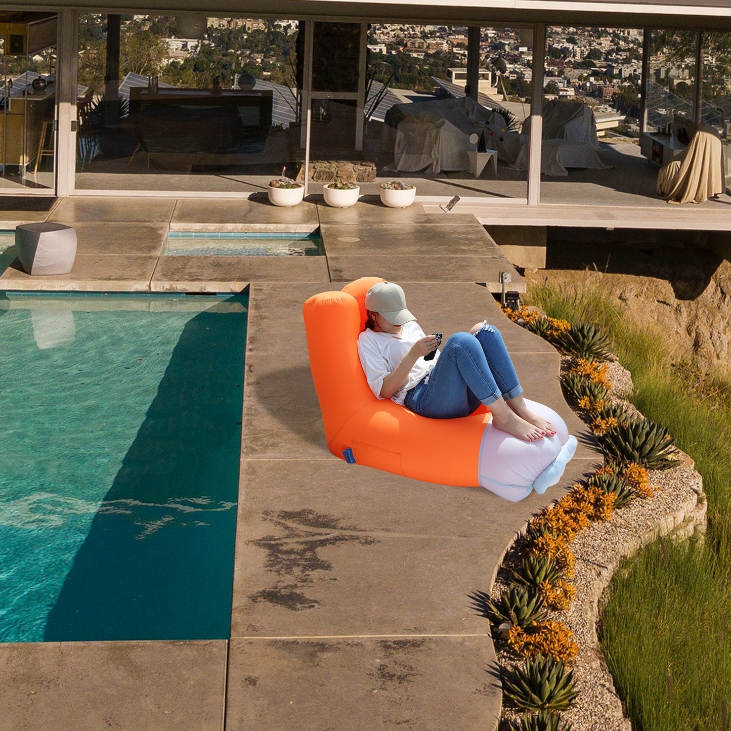 Inflatable Lounger Air Sofa with Portable Carry Bag