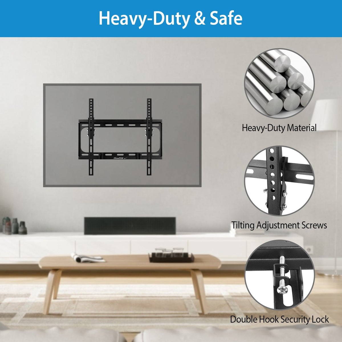 TV Wall Mount Tilt Dual Arm TV Mount Brackets Maximum VESA 400x400mm For 26-55in TVs