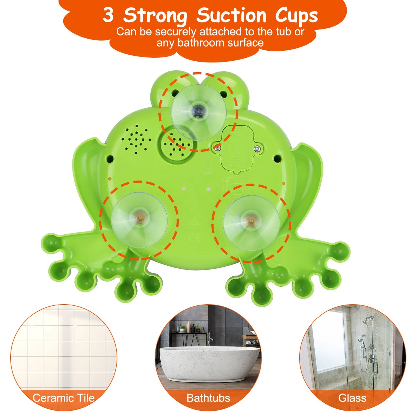 Musical Bubble Bath Maker Toy with Suction Cups for Toddlers