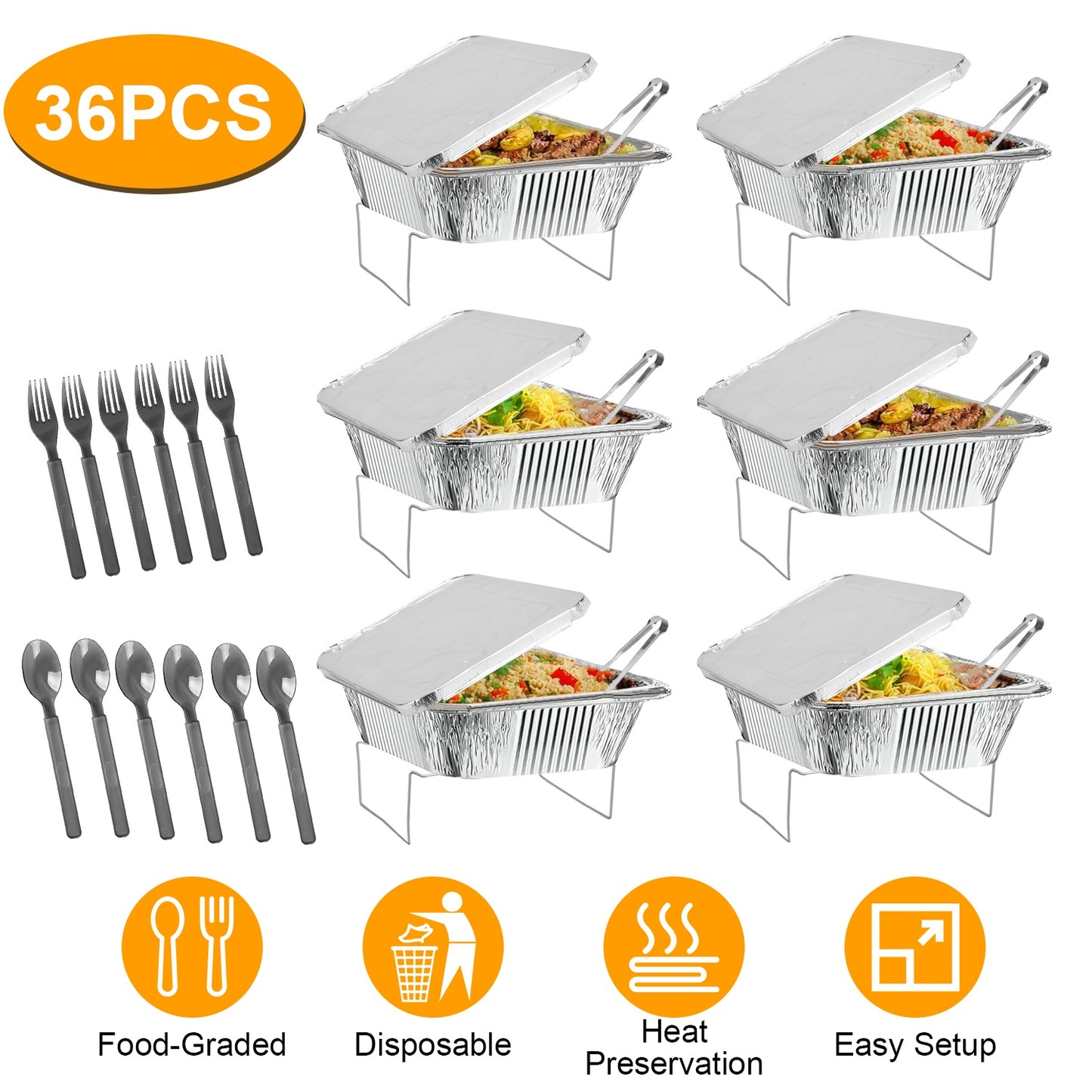 Disposable Chafing Dish Buffet Set - 36 Piece Party Server