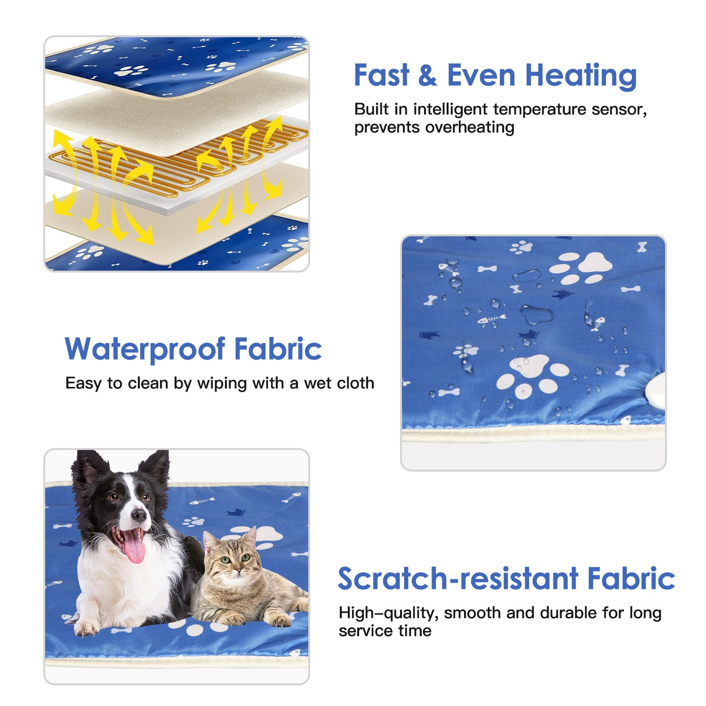 Pet Heating Pad with 9 Temperature Levels & Timer Settings