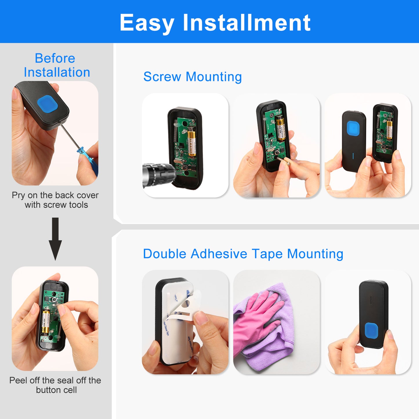 Wireless Doorbell with 984ft Range & 55 Chimes